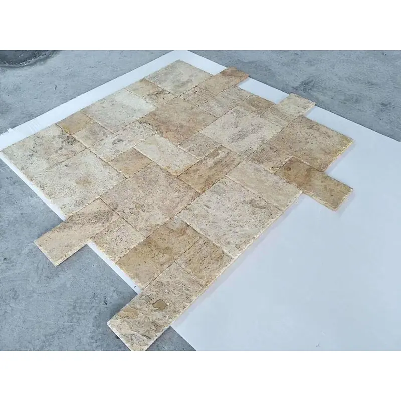 Beige Travertine Tiles Tlooring Big Size/Exterior Flooring Stone Tiles