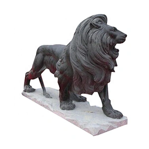 Life Size Free Standing Hand Carved Marble Lions Large Animal Statues