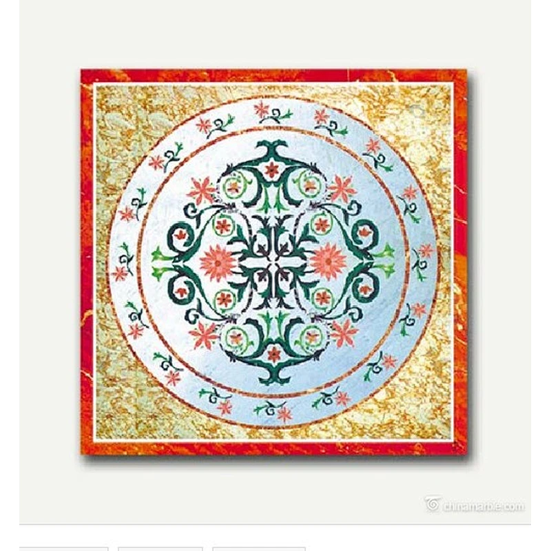 Waterjet Marble Medallion/Square Waterjet Medallion/Water Jet Marble Floor Medallion