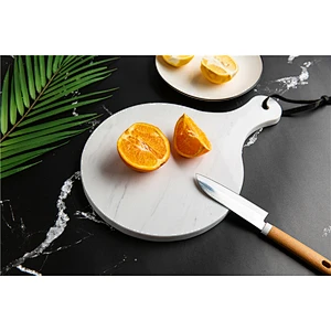 Cheap Kitchen Plain White Circular Marble Cheese Board For Professional Manufacture