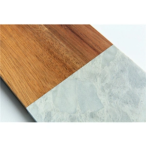 Special kitchen supplies food dinner plate marble gray solid wood dinner plate polygon tray with hole can be suspended