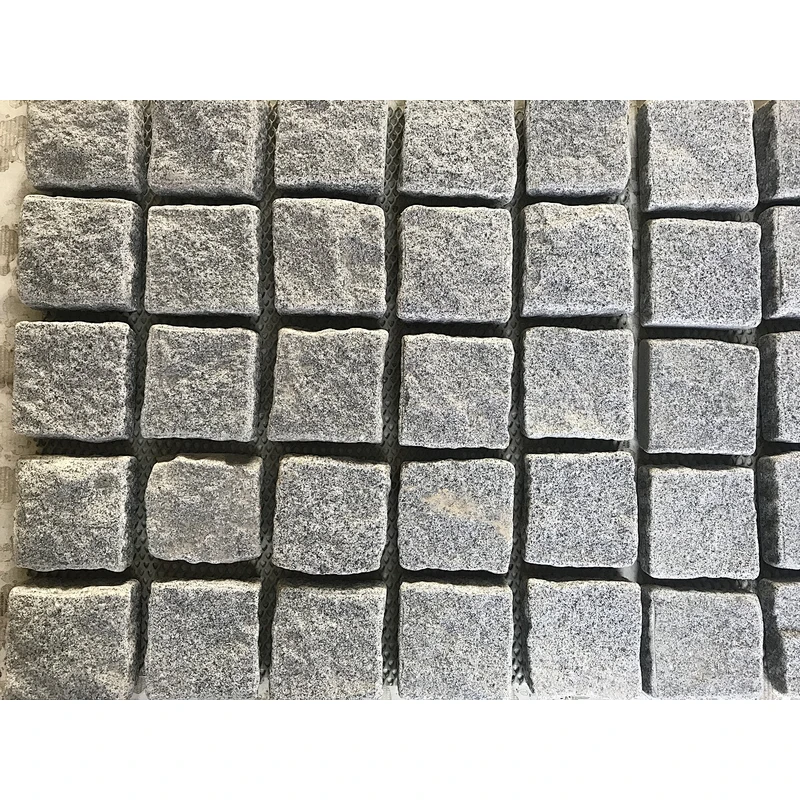 G654 Grey Granite Mesh Net Back Split Paving Stone for Sidewalk