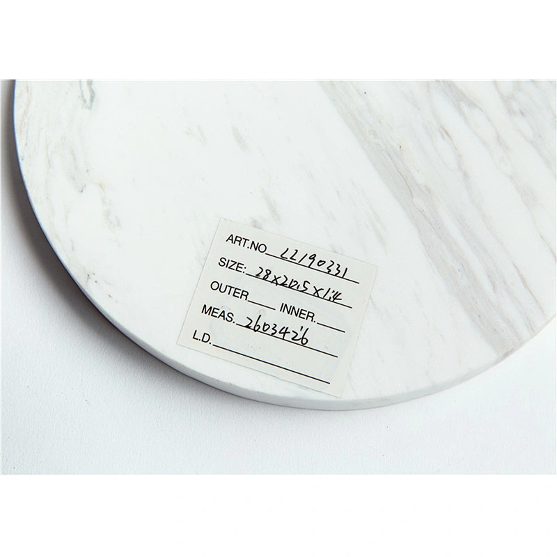 Cheap Kitchen White Circular Marble Cheese Board For Professional Manufacture