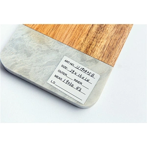 Cheap kitchen supplies food dinner plate marble solid wood dish polygon tableware can be hung