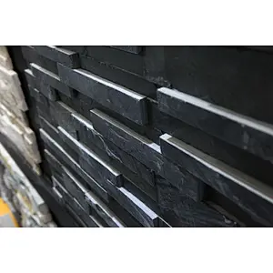 Black Slate 3D Exterior Natural Stone Exterior Wall Cladding/Cheap Stacked Stone/Ledge Stone