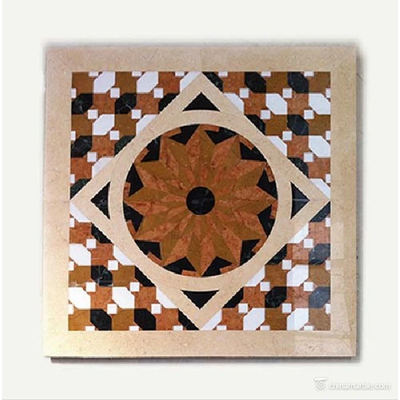 Square Waterjet Medallion/Marble Medallion/Water Jet Marble Floor Medallion