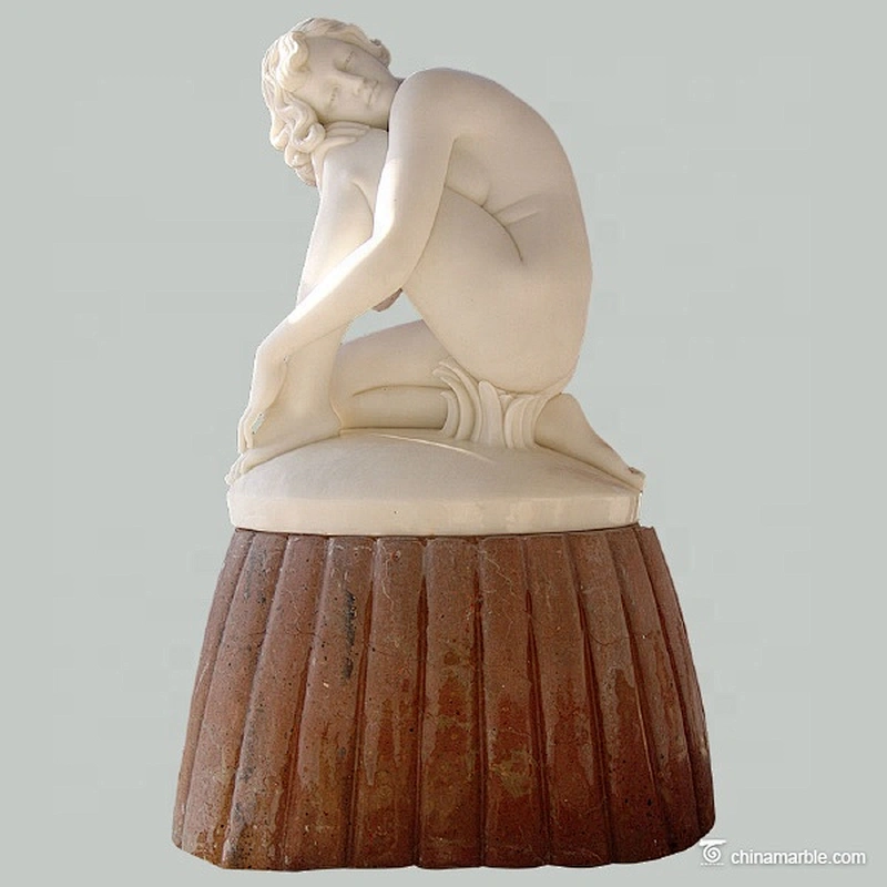 Long Hair Lady Statue Sculpture Stone Carving