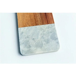 Special kitchen supplies food dinner plate marble gray solid wood dinner plate polygon tray with hole can be suspended