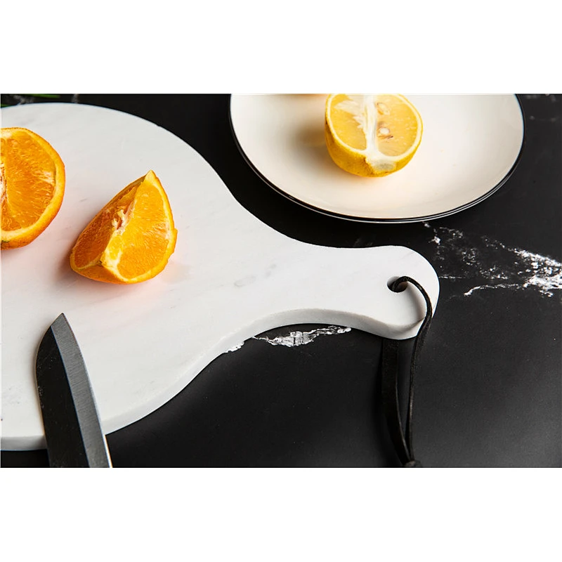 Cheap Kitchen Plain White Circular Marble Cheese Board For Professional Manufacture