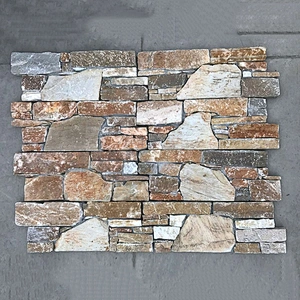 Fine Architectural Elements Gold Quartzite Natural Veining Loose Stacked Stone