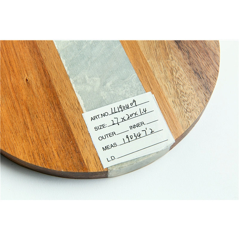 CHEAP kitchen supplies Marble mosaic acacia plate Round Plate Dish Stone tableware Stony wood