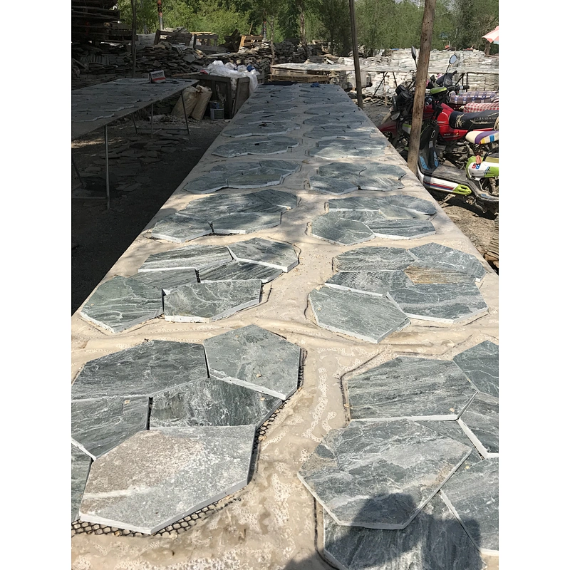 Green Slate Walkway Meshed Paving Flagstone