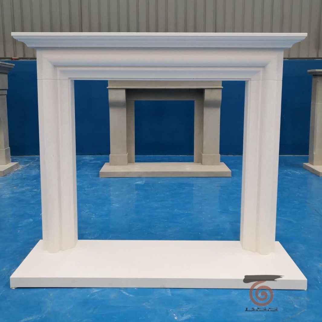 Limestone fireplace / marble fireplace