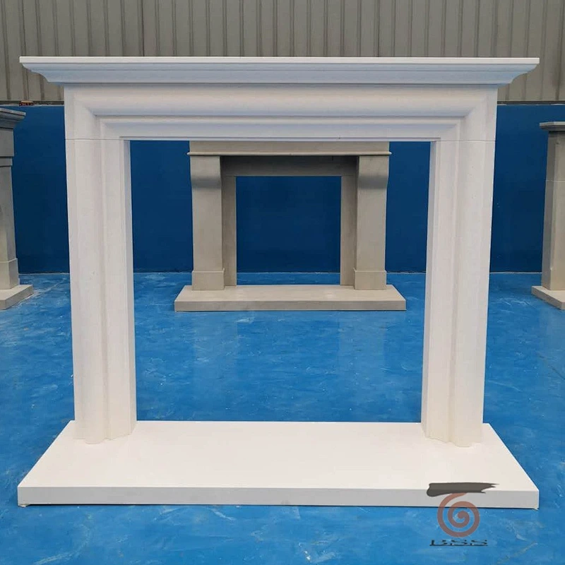 Limestone fireplace / marble fireplace