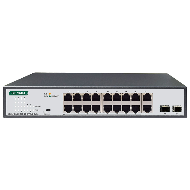 16-Port Gigabit+ 2GE+ 2G SFP PoE Switch