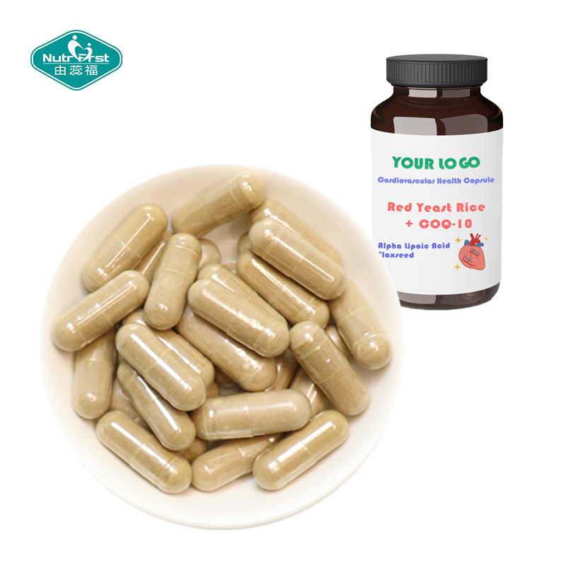 Heart Health Supplements Organic Red Yeast Rice COQ10 Flaxseed Complex Capsule for Cardiovascular Health