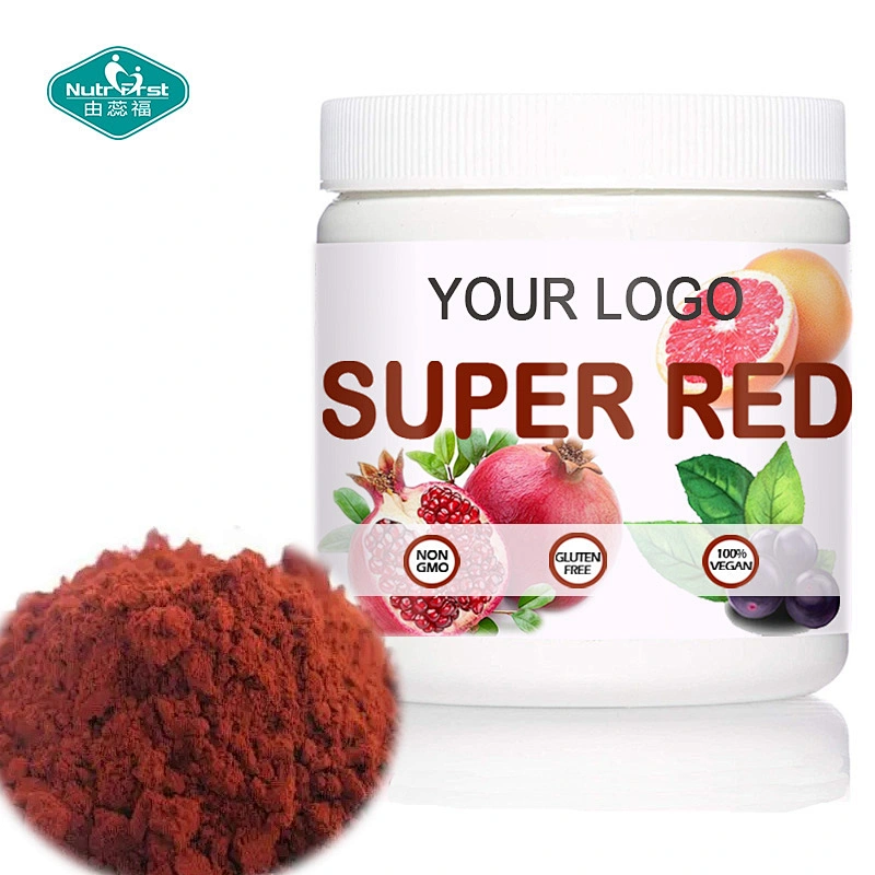 Nutrifirst Premium Antioxidante Mezcla de Frutas y Verduras Super Reds en Polvo para Bebida Rica en Vitaminas y Fibras