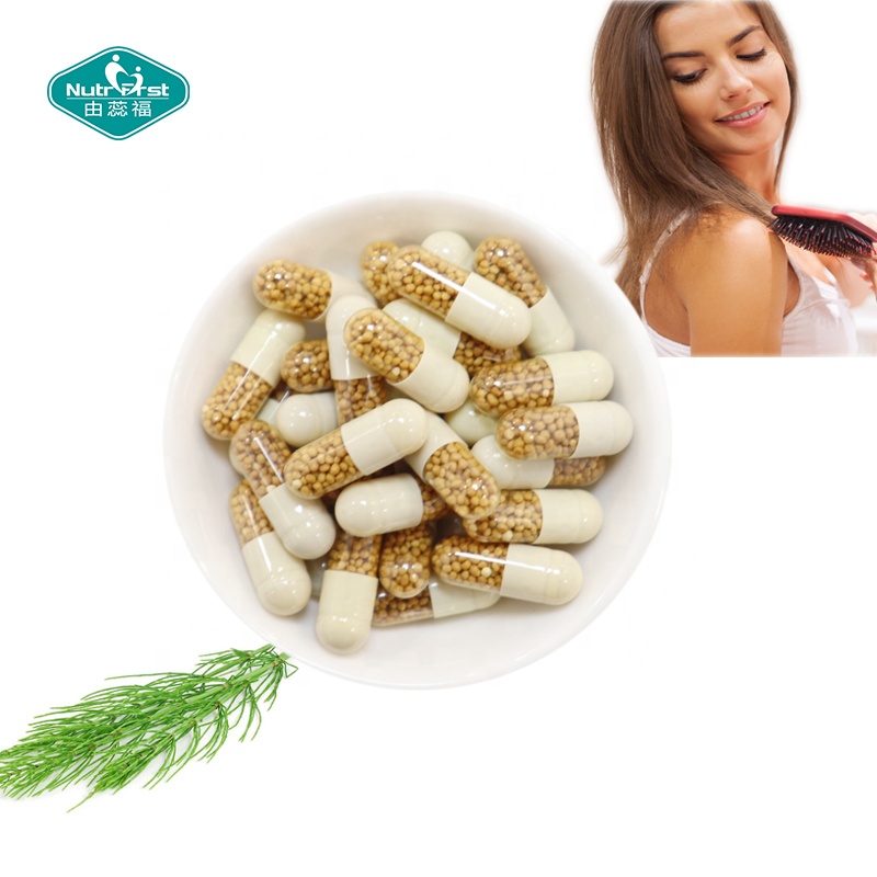 Suplemento Nutrifirst para el cuidado del cabello, cápsulas de extracto de Schachtelhalm de cola de caballo para el crecimiento de la reparación del cabello con vitamina del complejo B