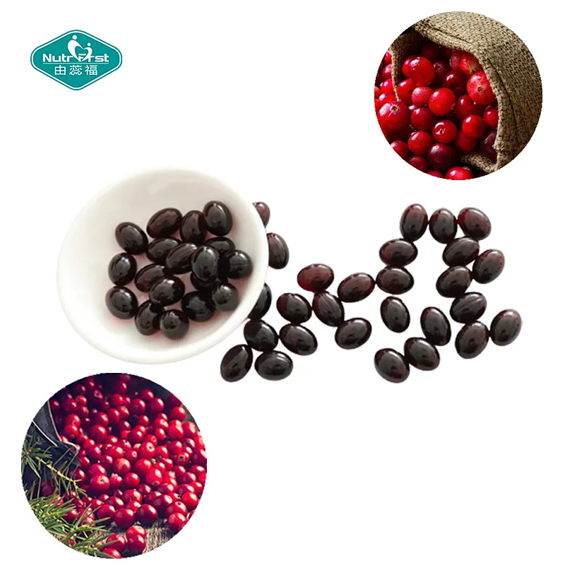 Nutrifirst Cranberry Softgel Dietary Supplement Made with Concentrated Whole Fruit Cranberry Powder Softgel Capsule Bulk