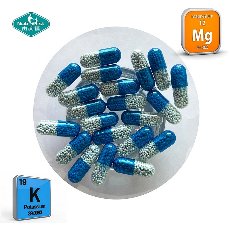 Suplementos a medida de magnesio y potasio Cápsulas granulares de pellets de liberación retardada para impulsar el sistema inmunológico