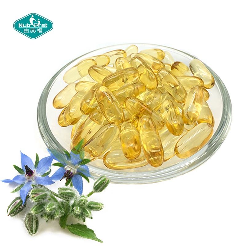 Nutrifirst suplementos femeninos vegetariano sin OGM GLA Omega 369 aceite de borraja refinado 500 mg 1000 mg cápsula blanda