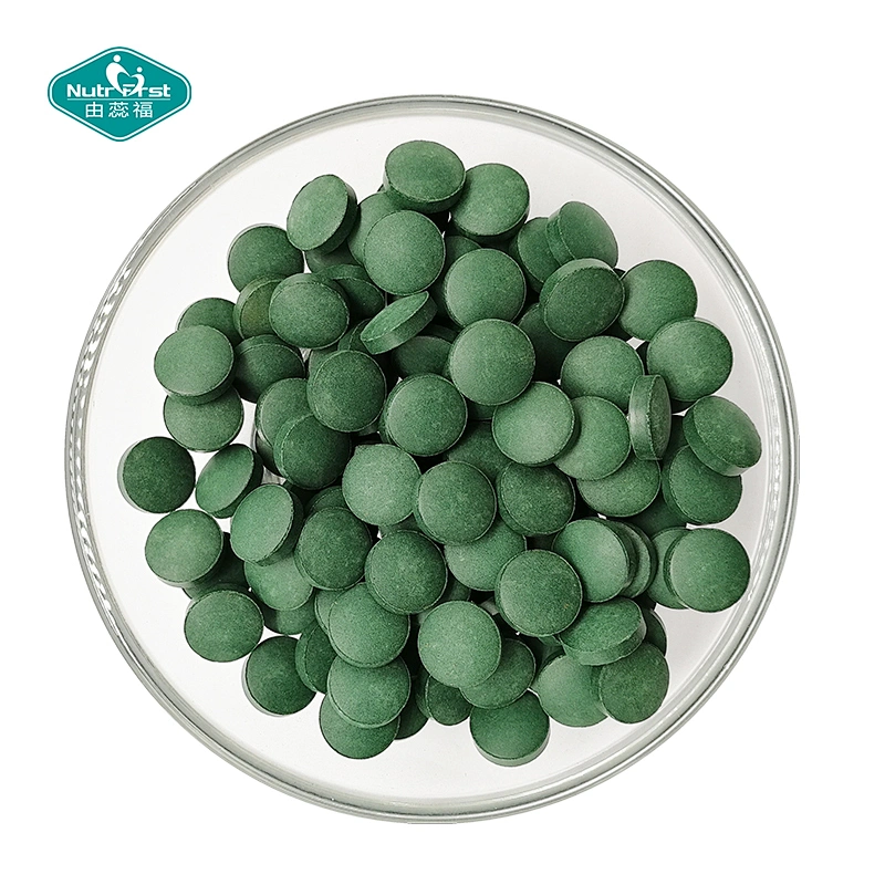 Suplementos nutricionales de marca privada Nutrifirst, tabletas de espirulina orgánica de 200 mg de espirulina verde a base de hierbas
