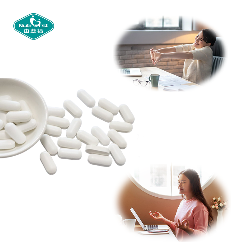 Nutrifirst Personalización personalizada OEM Ashwagandha y L-teanina Tabletas mejoradas para aliviar el estrés y el enfoque mental