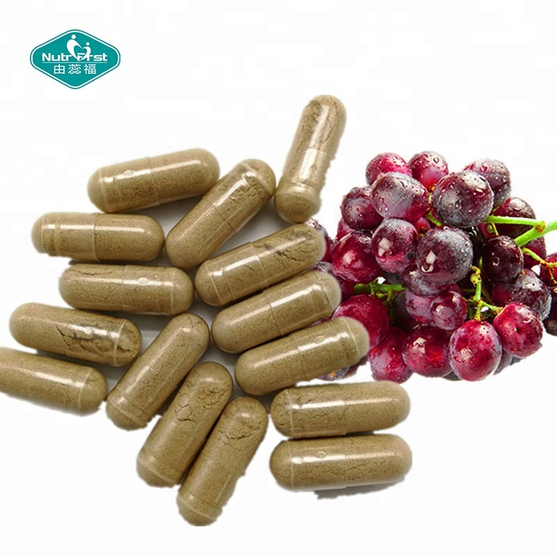 Cápsula de extracto de semilla de uva orgánica vegana no OGM fabricada por contrato para suplemento de función antioxidante