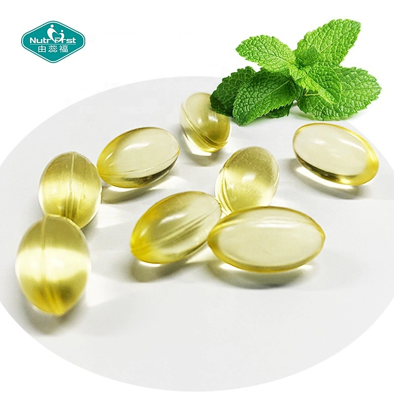 Suplementos de hierbas de fórmula a medida Nutrifirst, cápsulas de Gel suave de aceite de menta con recubrimiento entérico de cápsulas blandas a granel
