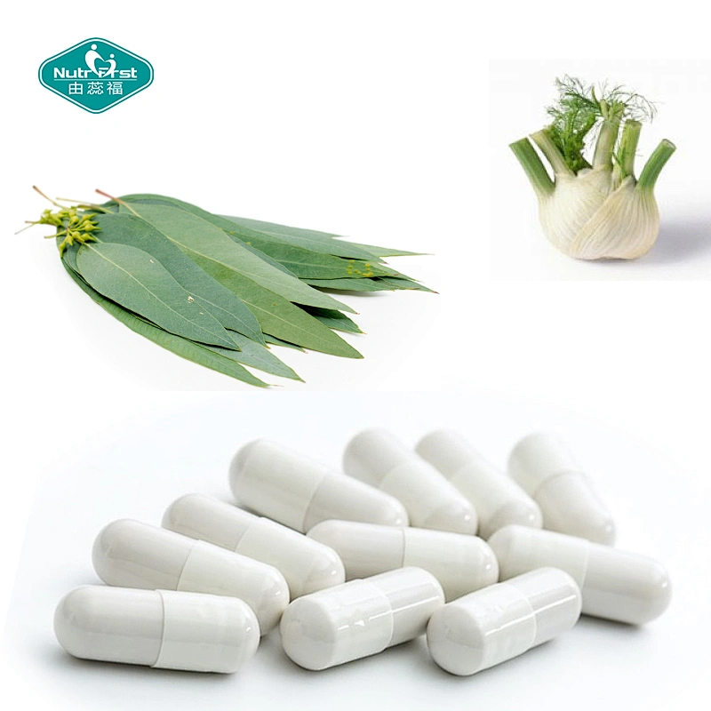 Suplemento dietético de marca privada Nutrifirst Cápsula vegana de fruta de hinojo, regaliz, hoja de eucalipto
