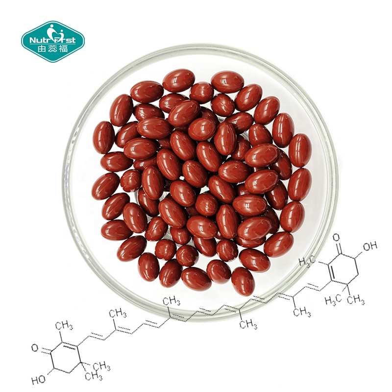 Cápsula blanda de aceite de astaxantina EPA/DHA de ácido graso Nutrifirst personalización personalizada cápsula blanda antienvejecimiento de astaxantina