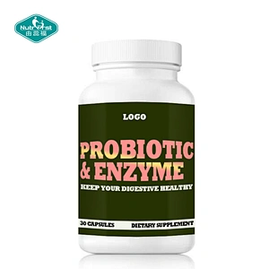 Bespoke Formulation Healthy Gut Enzyme & Probiotic Blend Vegan Capsules for Digestive System