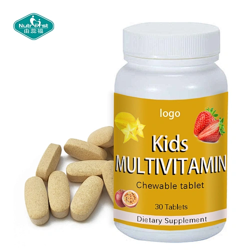 Food Supplement Children Overall Health Multivitamin Mineral Choline Immunity Support Chewable Tablet in Bulk