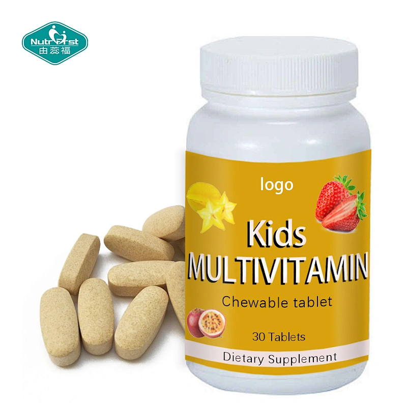 Suplemento alimenticio para niños, salud general, multivitamina, mineral, colina, soporte de inmunidad, tableta masticable a granel