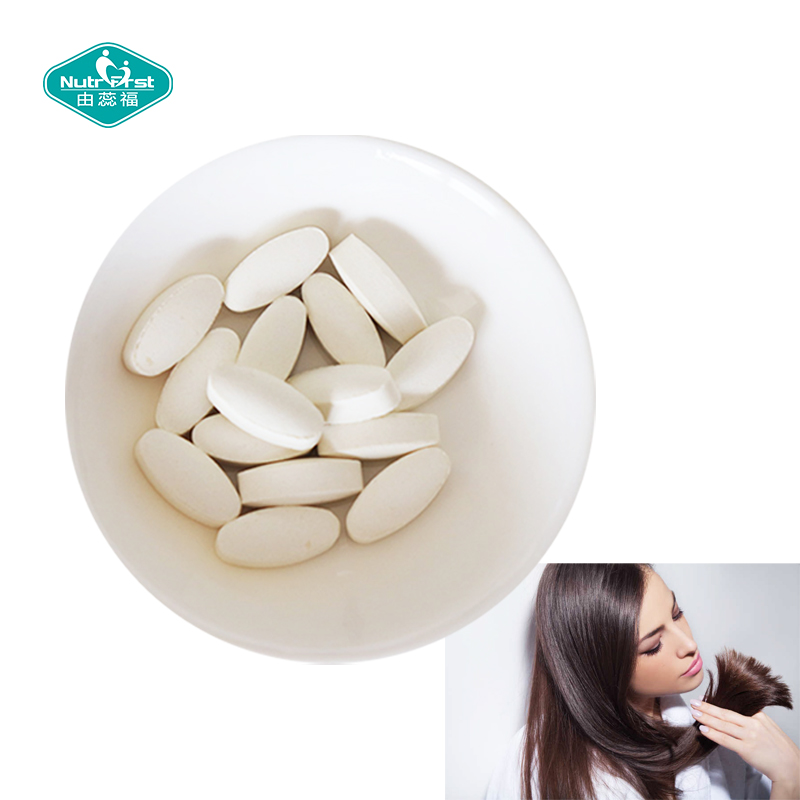 Píldoras de biotina de colágeno de tableta de complejo de biotina mineral multivitamínica OEM para apoyar la salud del cabello de uñas de piel
