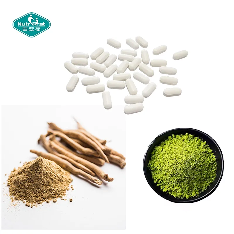 Nutrifirst Personalización personalizada OEM Ashwagandha y L-teanina Tabletas mejoradas para aliviar el estrés y el enfoque mental