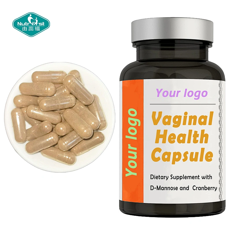 Cápsula de salud Vaginal de extracto de aceite de coco de hoja de orégano de arándano D-manosa para suplemento de higiene femenina UTI
