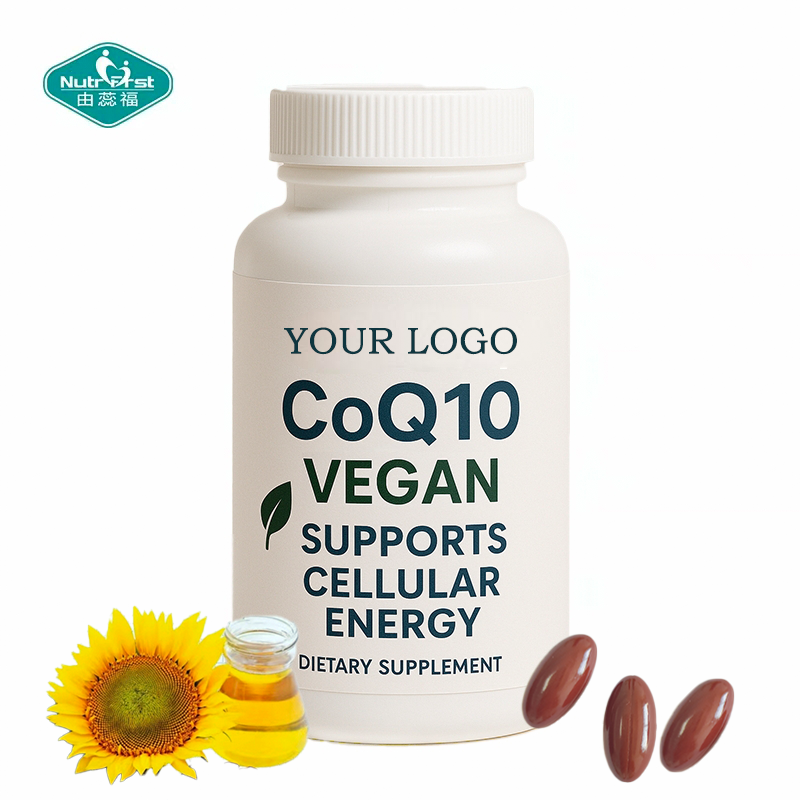 Cápsula blanda de fórmula vegana de coenzima Q10 de marca privada Nutrifirst para la salud del corazón y el respaldo de la energía celular