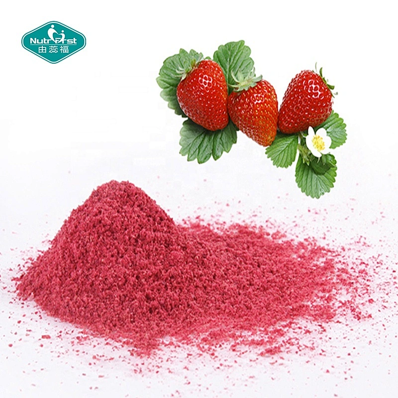 Polvo de extracto de jugo de fruta de fresa secado por aspersión puro 100% orgánico de fábrica profesional con embalaje a medida