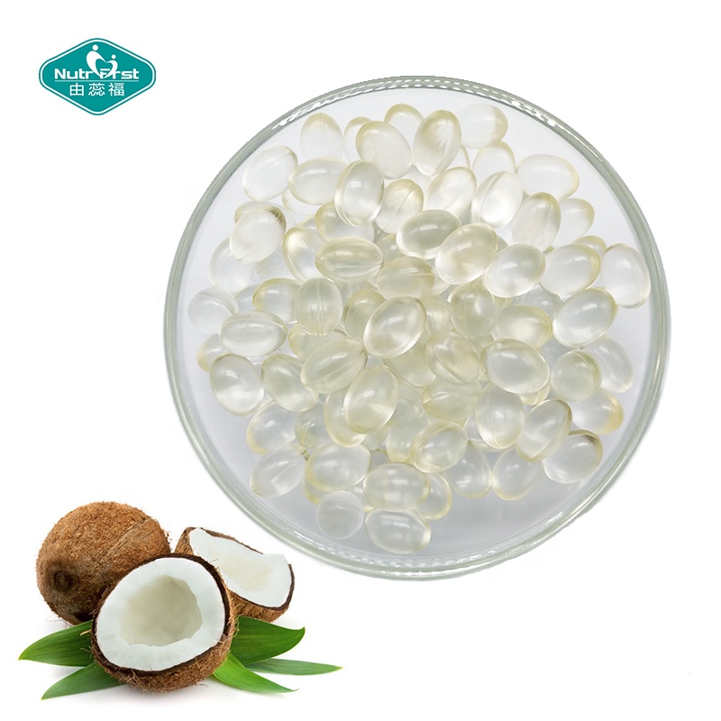 Suplemento para el cuidado de la piel Nutrifirst Mejor precio Cápsula blanda de aceite de coco virgen orgánico de Sri Lanka con paquete personalizado
