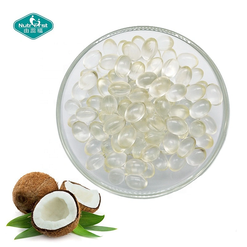 Suplemento para el cuidado de la piel Nutrifirst Mejor precio Cápsula blanda de aceite de coco virgen orgánico de Sri Lanka con paquete personalizado