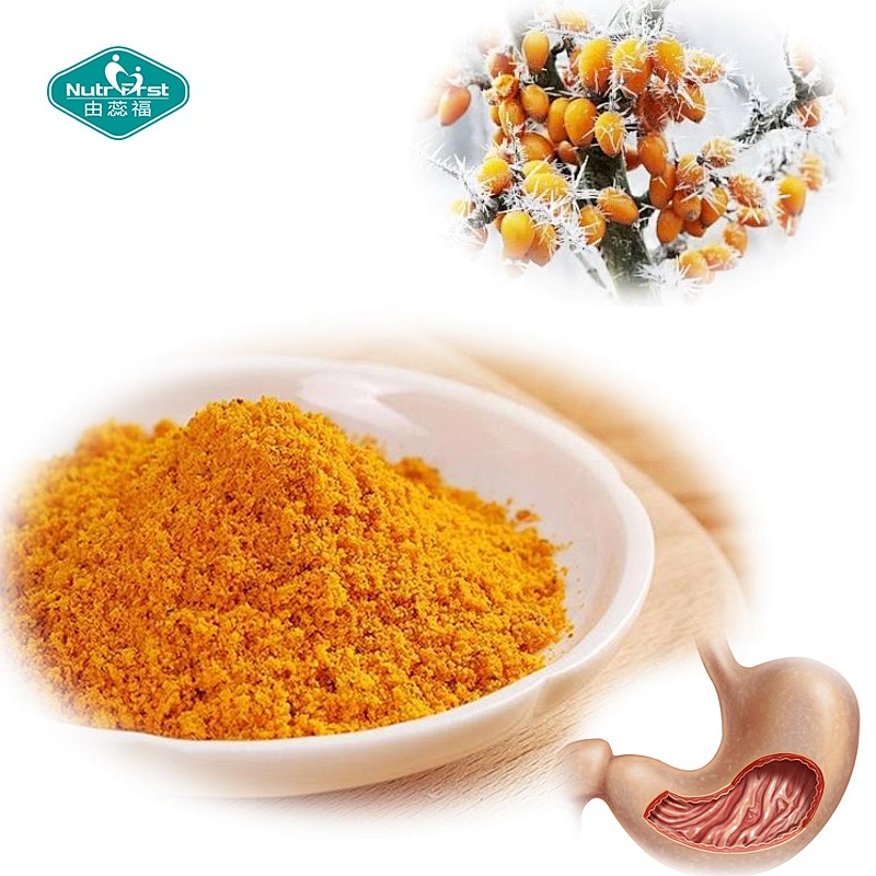 Extracto de polvo de fruta de espino cerval de mar orgánico de grado alimenticio al por mayor, extracción de aceite de espino cerval de mar soluble en agua a granel