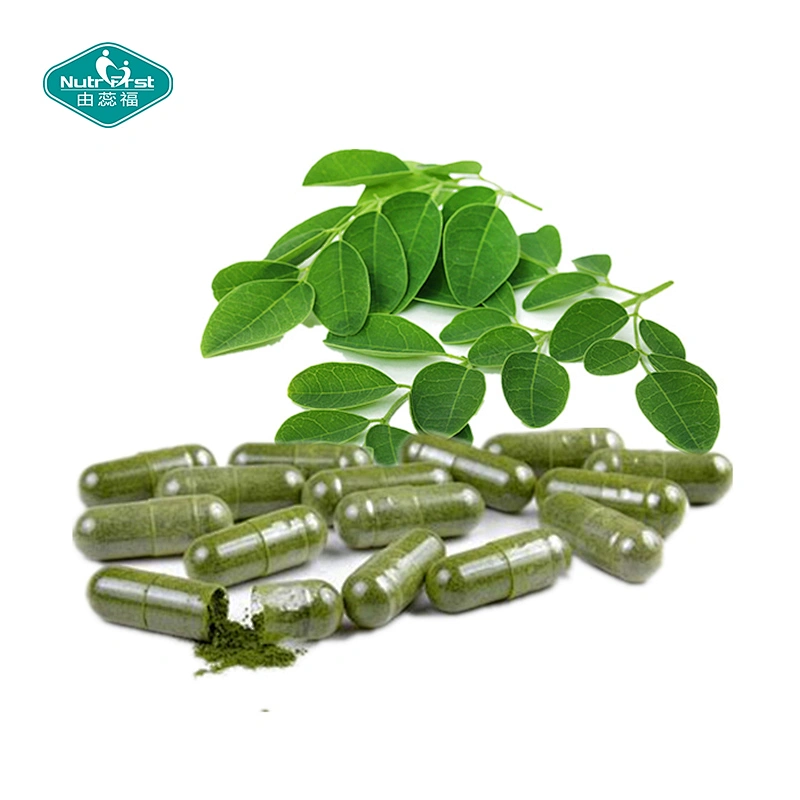 Nutrifirst Green Superfood Organic Moringa Oleifera Leaf Powder Vegetarian Capsules Customization