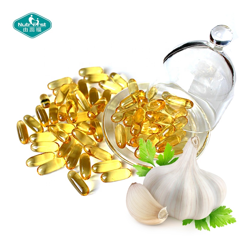 Fabricantes de productos nutricionales Suplemento de inmunidad mejorado 500: 1 Cápsula blanda de aceite de ajo inodoro con alicina