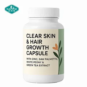Cápsula de suplemento para el crecimiento del cabello y la piel transparente OEM con zinc, palma enana americana, peonía blanca y extracto de té verde