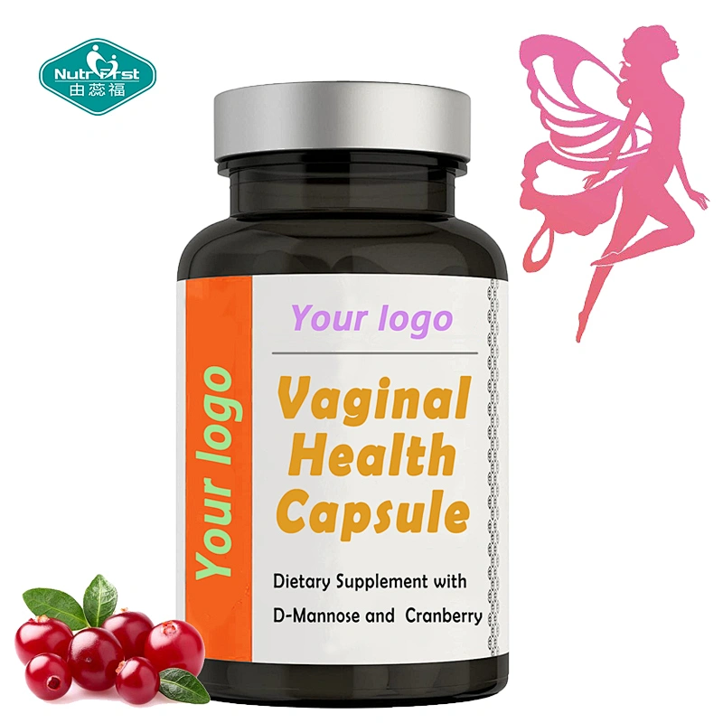 Cápsula de salud Vaginal de extracto de aceite de coco de hoja de orégano de arándano D-manosa para suplemento de higiene femenina UTI