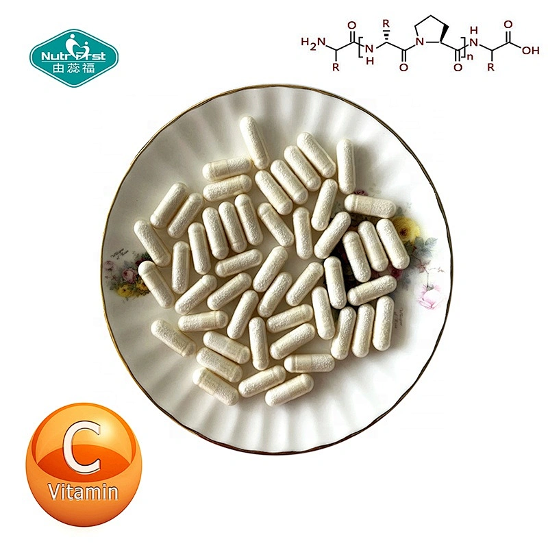 Fabricantes de productos nutricionales Vitamina C Colágeno HA Cápsulas Píldoras para blanquear la piel con ácido hialurónico