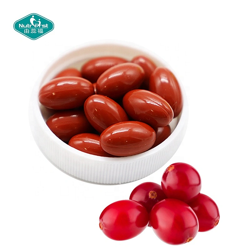 Cápsulas blandas de extracto de arándano orgánico de vitamina C a granel sin OGM de etiqueta personalizada para apoyar la salud urinaria