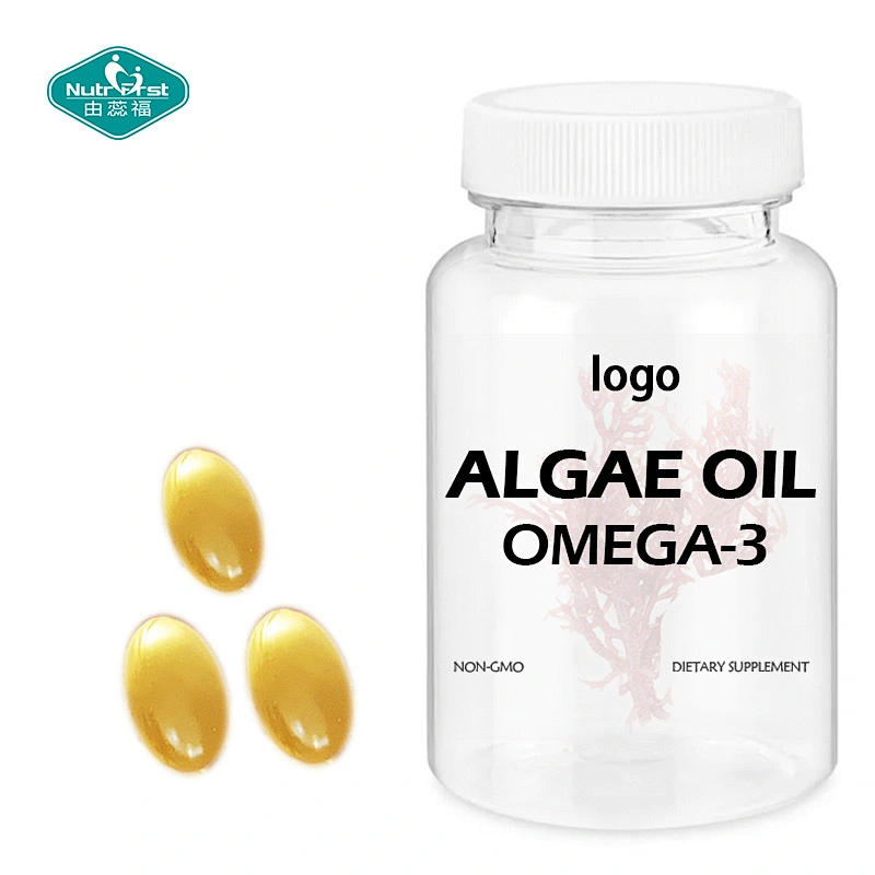 Nutrifirst Cápsulas de gel blando de aceite de algas personalizadas de alta concentración DHA 40% 50% para la salud del cerebro, la sangre y los ojos