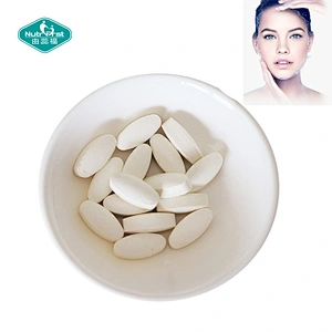 Nutrifirst etiqueta personalizada suplemento de belleza tableta para el cuidado de la piel proteína de colágeno de pescado hidrata la píldora de ácido hialurónico
